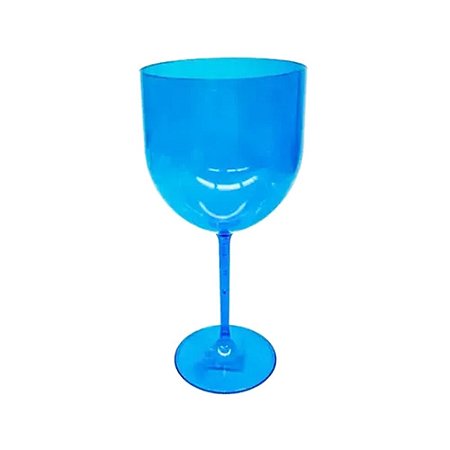 Taça De Gin Azul Transparente Acrílica 600ml Decoração Lembrança