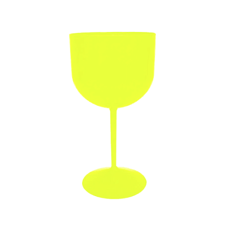 Taça De Gin Lisa Amarelo Neon Acrílica 600ml Decoração