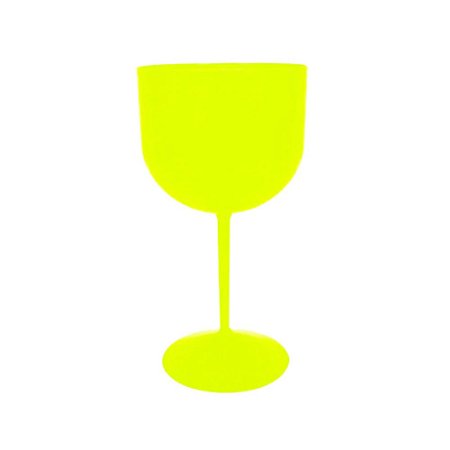 Taça De Gin Lisa Amarelo Neon Acrílica 600ml Decoração