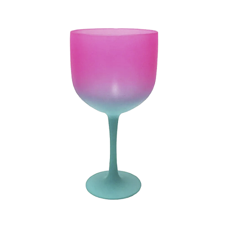 Taça De Gin Degrade Rosa Verde Água acrílica 600ml Decoração