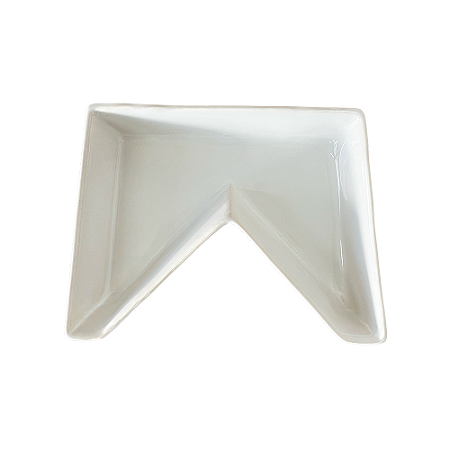 Bandeja Porcelana Festa Junina Bandeirinha Decoração Branco