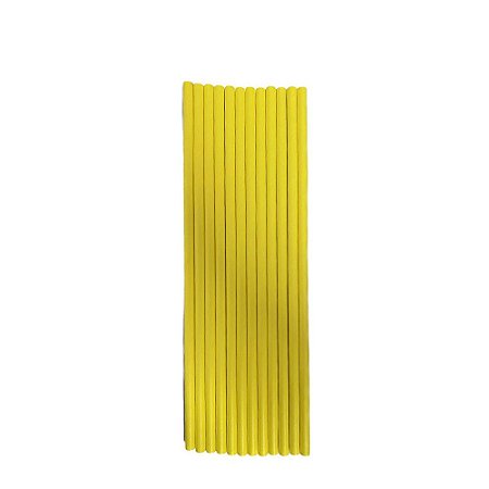 Canudo Liso Amarelo De Papel Artlille 12un 19CM