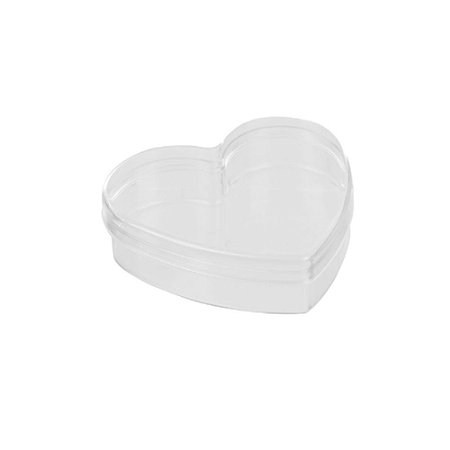 Caixa Formato De Coração Transparente 8x4Cm 6un Decoração
