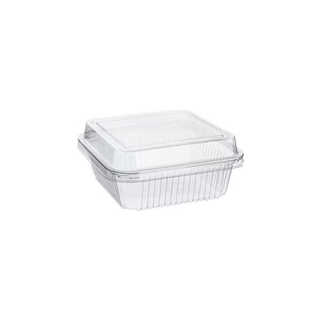 Embalagem G655 Plástica Quadrada C/Tampa 300ml Transparente 10un