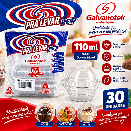 Embalagem G641 Plástica Brigadeiro Individual Transparente 30un