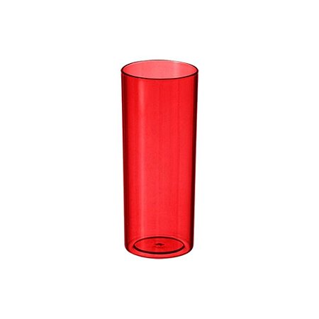 Copo Long Drink Vermelho Transparente Decoração 340ml Plástico