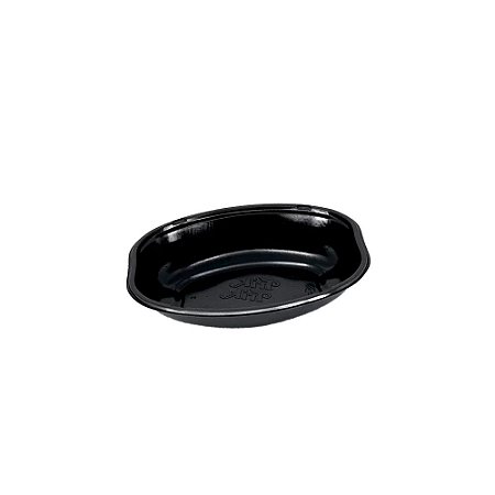 Cumbuca Oval Preto Plástico Sobremesas Descartável 300ml 10un