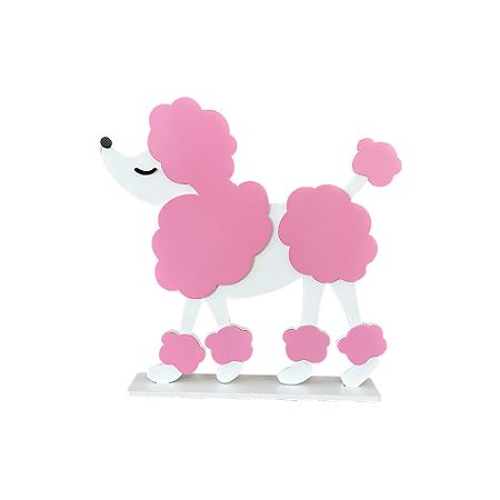 Display MDF Cachorrinho Da Boneca Rosa Decoração Mesa Festas