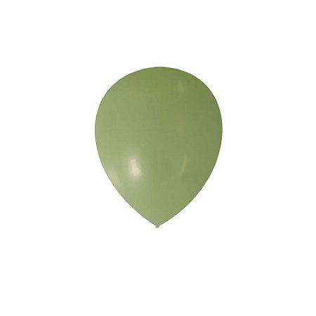 Balão Happy Day Prime Verde Eucalipto 12" Bexiga Decoração 25un
