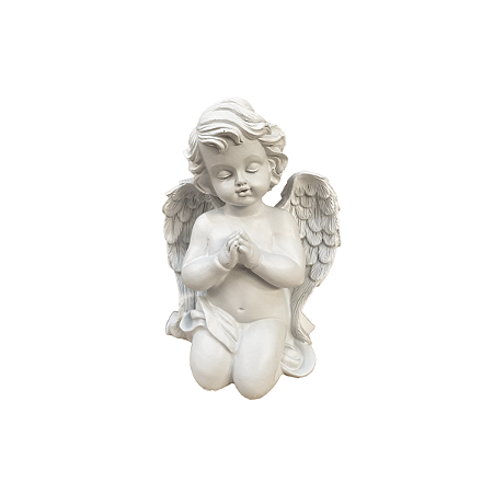 Anjo De Resina Rezando Médio Decorativo Batizado Estatueta