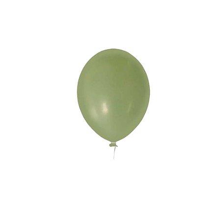 Balão Happy Day Verde Eucalipto 9" Bexiga Decoração 50un