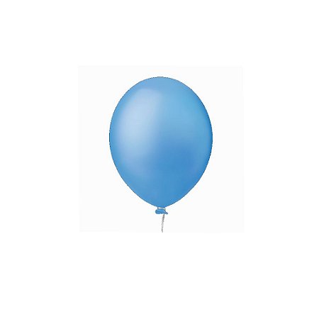 Balão Happy Day Azul Celeste 9" Bexiga Decoração 50unid
