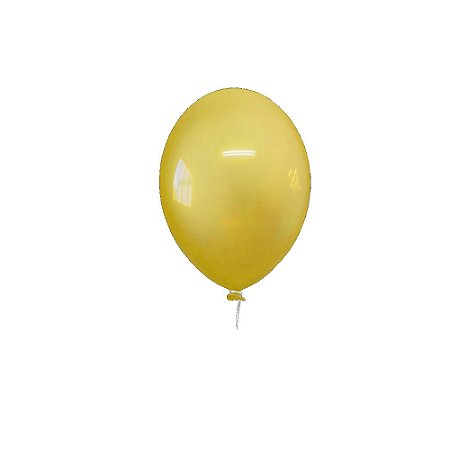 Balão Happy Day 9" Cristal Amarelo Citrino Bexiga 30unid