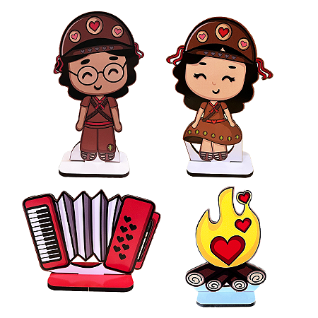 KIT DISPLAY ADESIVO FESTA JUNINA LAMPIAO MARIA BONITA