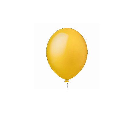 Balão Happy Day Liso Amarelo Gema 8" Bexiga Decoração 50unid