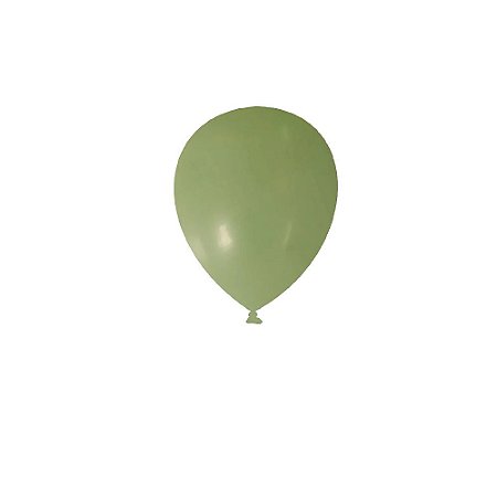 Balão Happy Day Liso Verde Eucalipto 8" Bexiga Decoração 50un