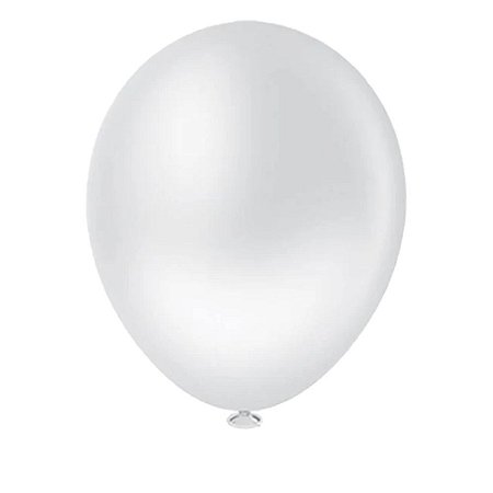 Balão Pic Pic 16" Branco Liso 12un Redondo Bexiga Decoração