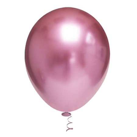 Balão Pic Pic 16" Platino Rosa 12un Redondo Bexiga Decoração
