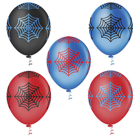 Balão Pic Pic Fantasia Teia De Aranha Sortido 10" Bexiga 25un