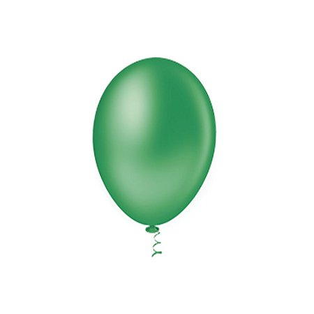 Balão Pic Pic 09" Verde Liso 50un Bexiga Decoração