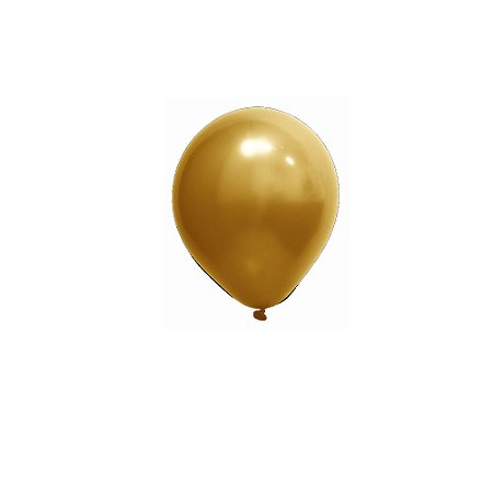 Balão Cromado Ouro 9" Art-Latex Bexiga 25uni Decoração