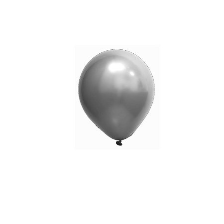 Balão Cromado Prata 9" Art-Latex Bexiga 25uni Decoração