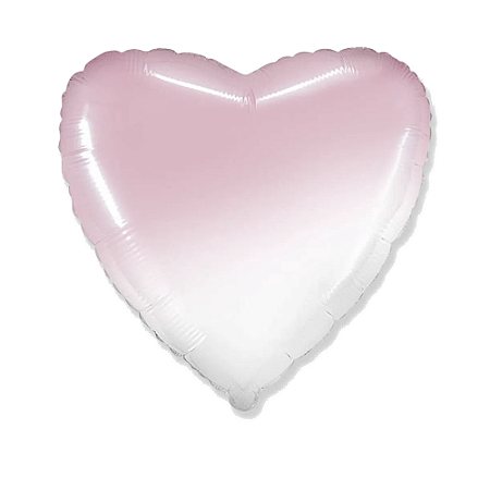 Balão Coração 20" 50cm Gradient Rosa Baby Metalizado Decoração