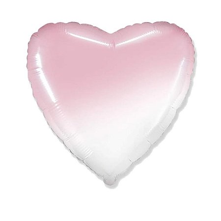 Balão Coração 20" 50cm Gradient Rosa Baby Metalizado Decoração