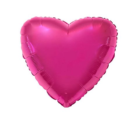 Balão Coração 20" 50cm Liso Pink Rhomadine Metalizado Decorar