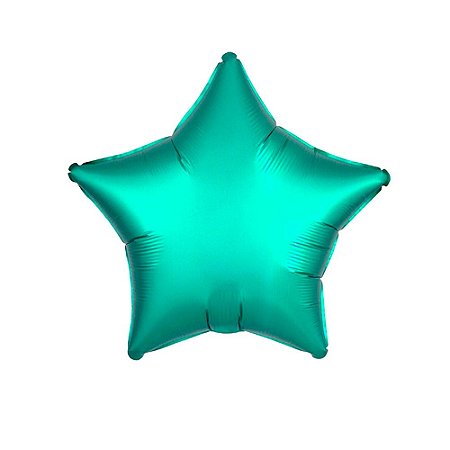 Balão Estrela 20" 50cm Cromado Verde Jade Metalizado Decoração