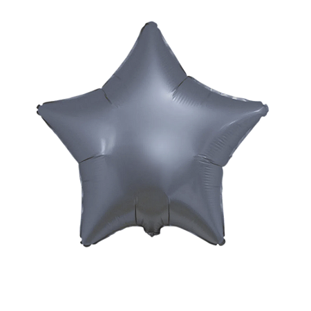 Balão Estrela 20" 50cm Cromado Azul Steel Metalizado Decoração