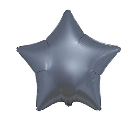 Balão Estrela 20" 50cm Cromado Azul Steel Metalizado Decoração