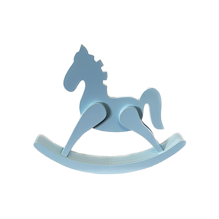 Cavalinho De Balanço Mdf Azul Bebê Decorativa Chá De Bebê