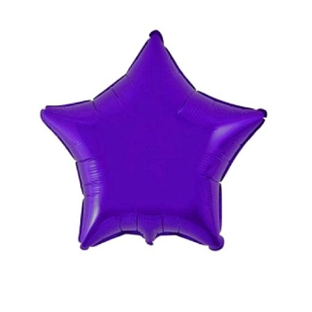 Balão Estrela 20" 50cm Liso Roxa Metalizado Decoração