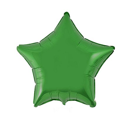 Balão Estrela 20" 50cm Liso Verde Metalizado Decoração