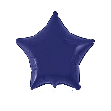 Balão Estrela 20" 50cm Liso Azul Marinho Metalizado Decoração