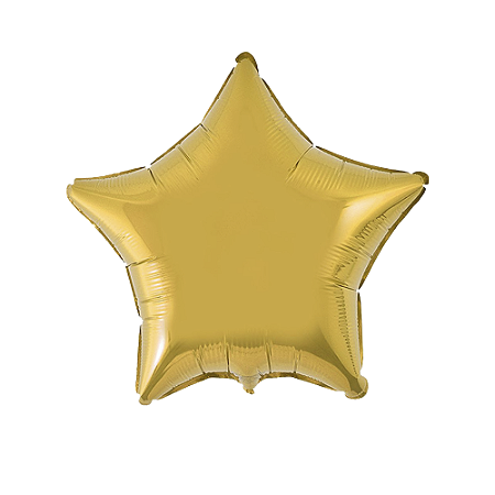 Balão Estrela 20" 50cm Liso Ouro Metalizado Decoração