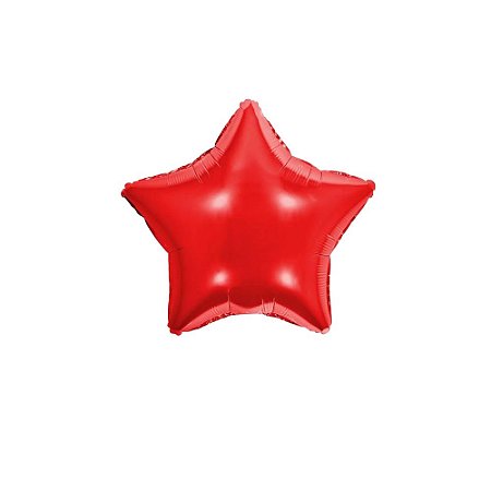 Balão Estrela 21" 28cm Liso Vermelho Metalizado
