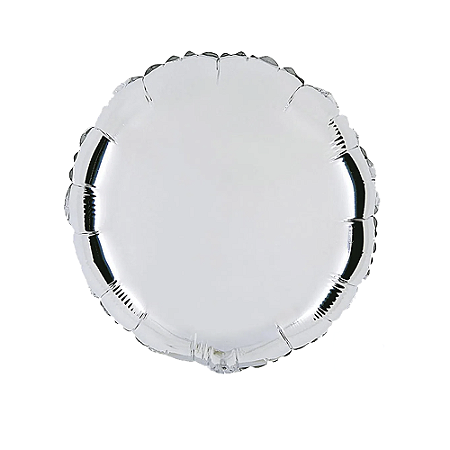 Balão Redondo 20" 50cm Prata Metalizado Decoração