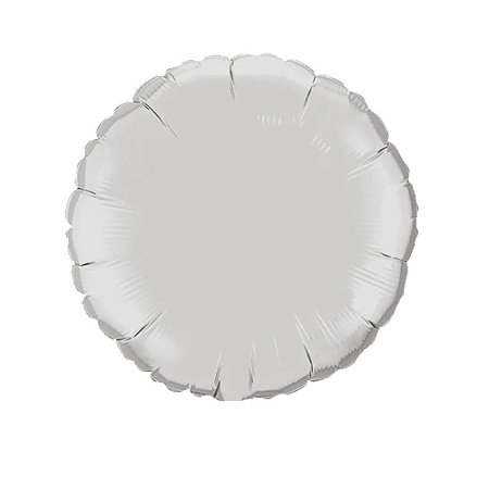 Balão Redondo 20" 50cm Branco Metalizado Decoração