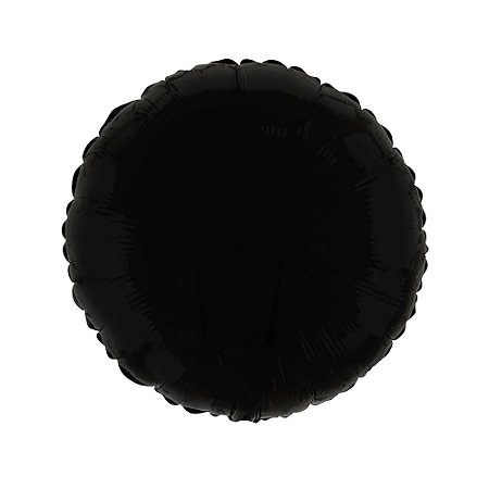 Balão Redondo 20" 50cm Preto Metalizado