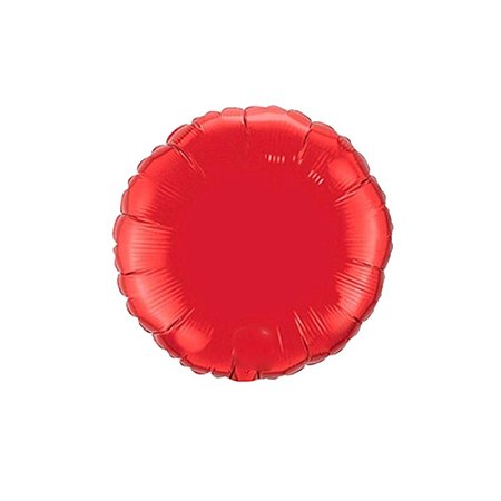 Balão Redondo 9" 23cm Vermelho Metalizado