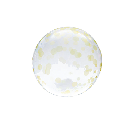 Balão Bolha Transparente Confete Ouro 18" 45cm Inflável