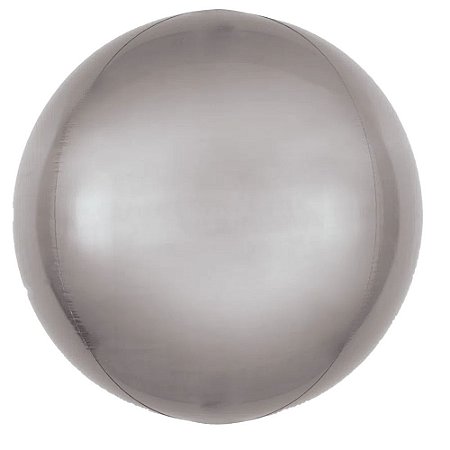 Balão Bolha Bubble 24" 60cm Liso Prata Cromus