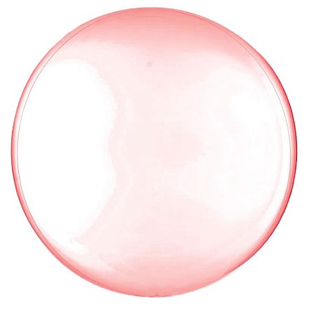 Balão Bolha Bubble 24" 60cm Transparente Vermelho Cromus