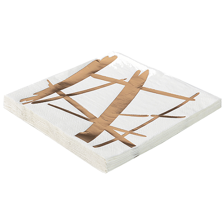 Guardanapo Riscos Rose Gold Papel Folha Dupla 20 fls 33x33