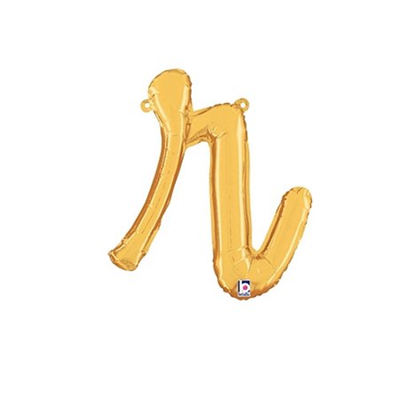 Letra R Minúsculas De Mão 24" 60cm Dourada Metalizado Decorar