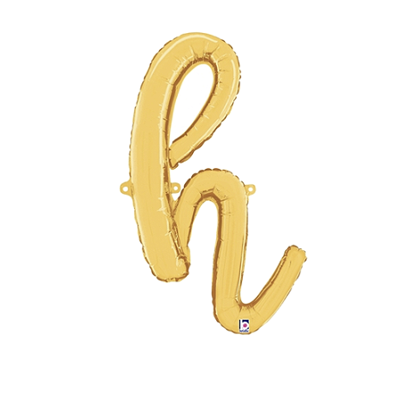 Letra H Minúsculas De Mão 24" 60cm Dourada Metalizado Decorar