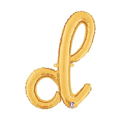 Letra D Minúsculas De Mão 24" 60cm Dourada Metalizado Decorar