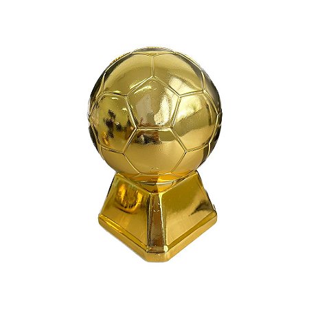 Troféu Bola Dourado De Plástico Decorativo Futebol